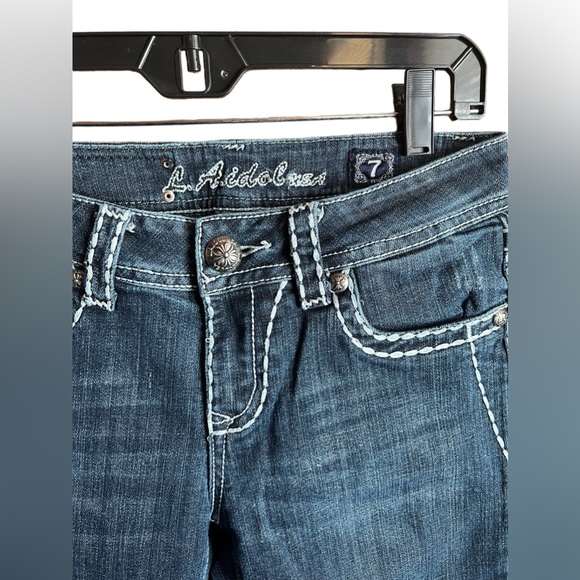 LA Idol USA Embroidered Thick Cut Jeans Size 7 - Picture 4 of 9